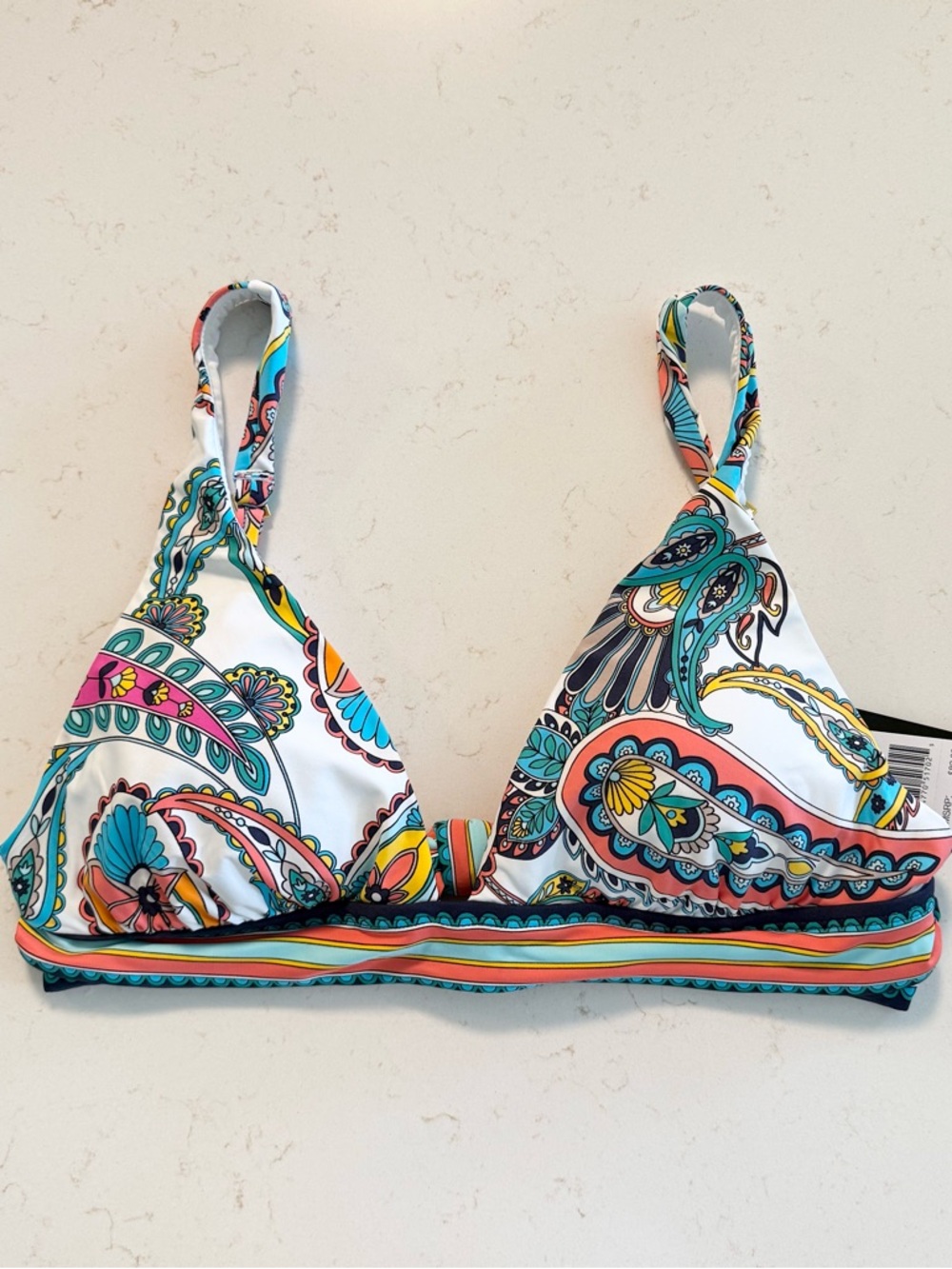 La Blanca Women’s Multicolored Paisley Bikini Top Size 10 NWT